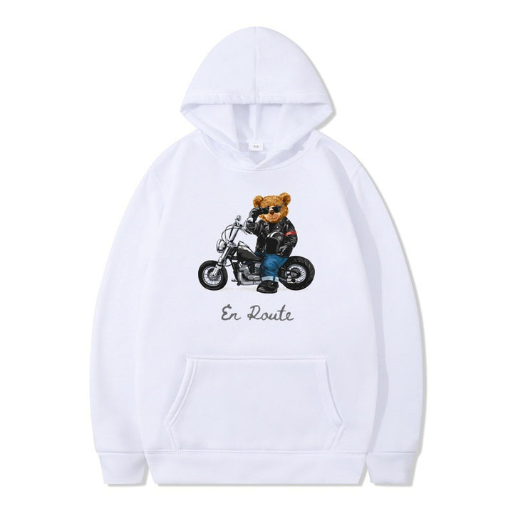 Dame hoodie med unikt bjørne design og afslappet pasform Skovae