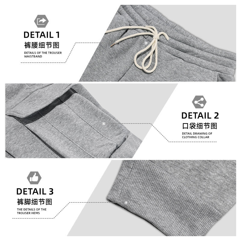 Herren casual Cargo-sweatpants med snoretræk, klaplommer og smal fodmanchet Skovae