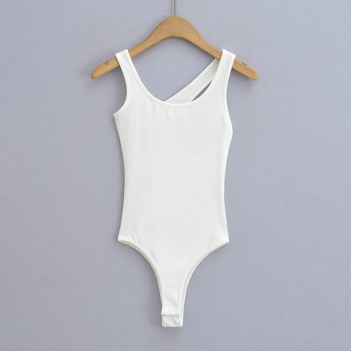 Dame Sporty bodysuit med asymmetrisk strop-design og høj kvalitets strækmateriale Stilla