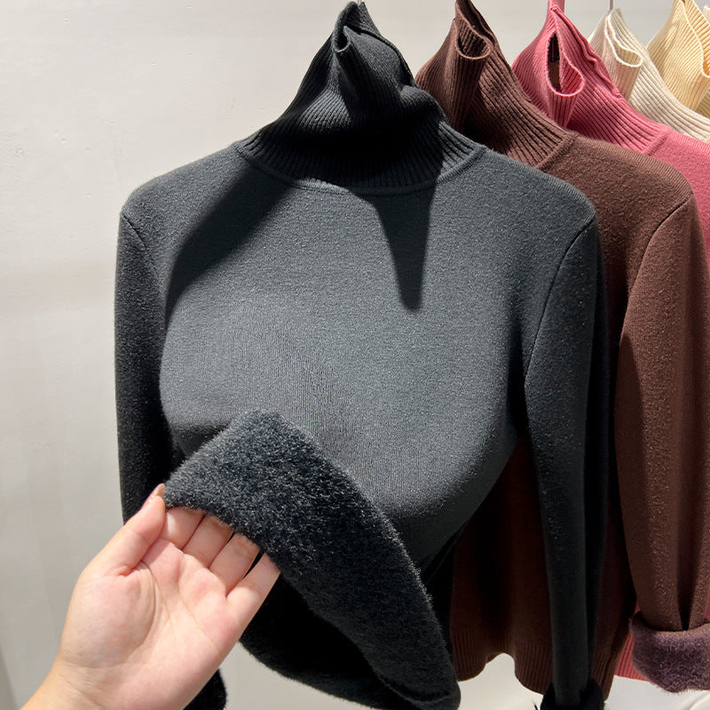 Dame rullekravepullover med blødt inderfutter og trendy design Stilla