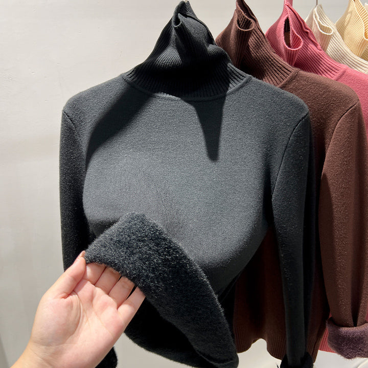 Dame rullekravepullover med blødt inderfutter og trendy design Stilla