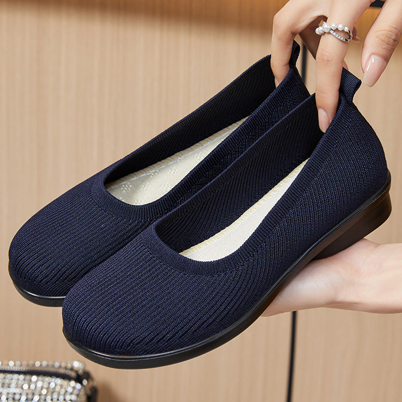 Dame Slip-On Strik Ballet Flats med ergonomisk fodseng Stilla