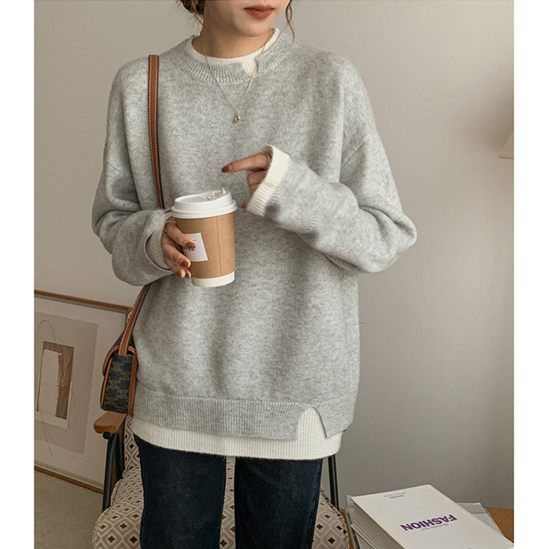 Stilla | Grå og Hvid Oversized Sweatshirt