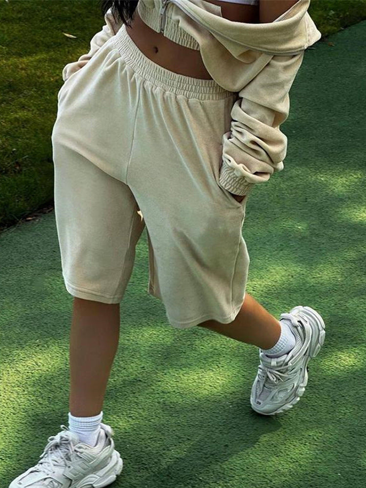 kvinders afslappede shorts med elastisk talje og praktiske sidelommer Skovae