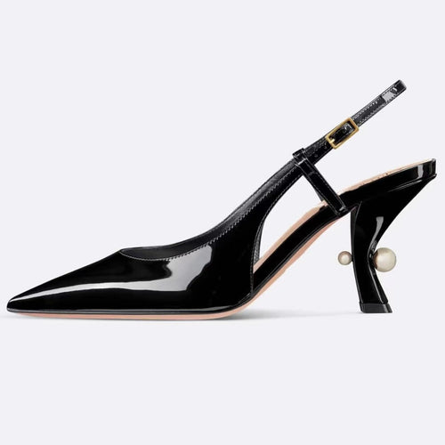 Dame Slingback hæl sko med unikt skulpturelt hældesign Stilla
