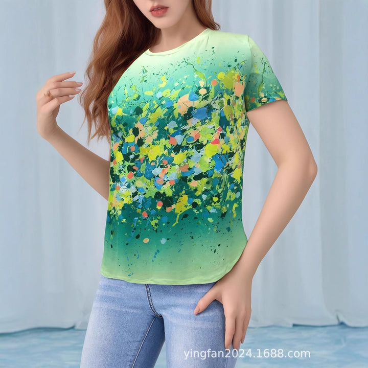Dame Abstract Art Grafik T-Shirt Stilla