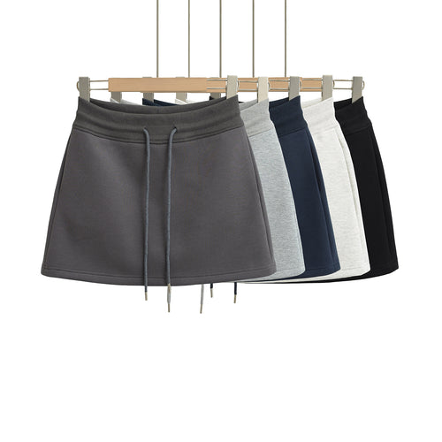 Dame Sporty Mini nederdel med elastisk linning og dekorativ snor Stilla
