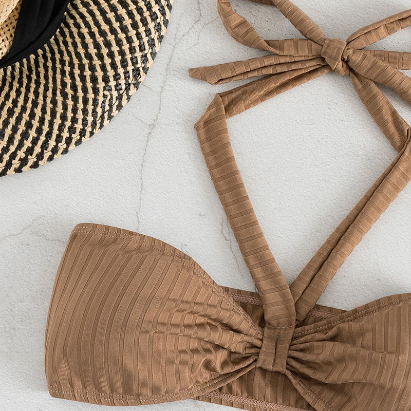 Dame Bandeau bikini med raffineret knudedesign Skovae
