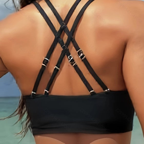 Dame Bikinisæt med floralt design og høj skæring Skovae