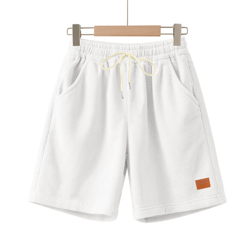 Herrer nan casual Bermuda shorts lavet af fint struktureret bomuldsblanding med elastisk talje og snor.
