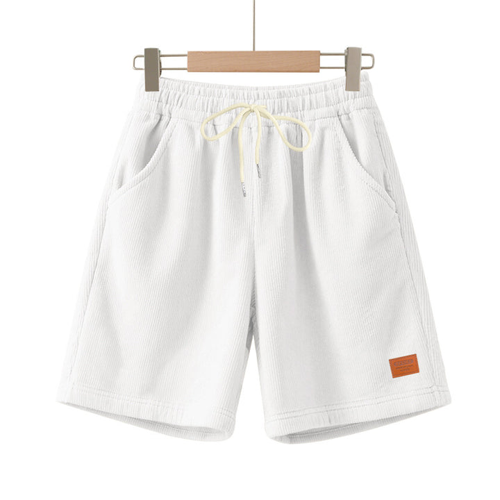 Herrer nan casual Bermuda shorts lavet af fint struktureret bomuldsblanding med elastisk talje og snor.