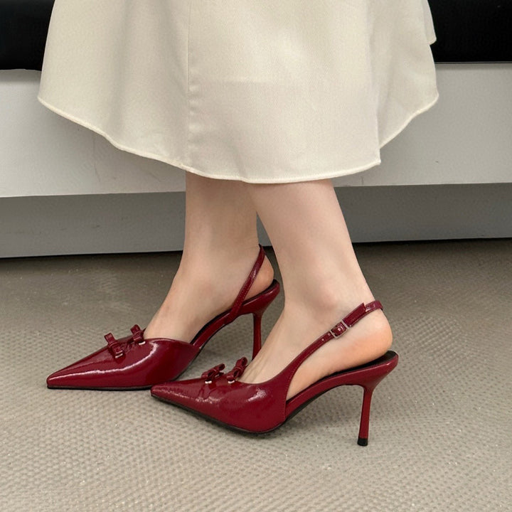 Dame Slingback Pumps med elegant udsnit og særpræget sløjfedetail Stilla