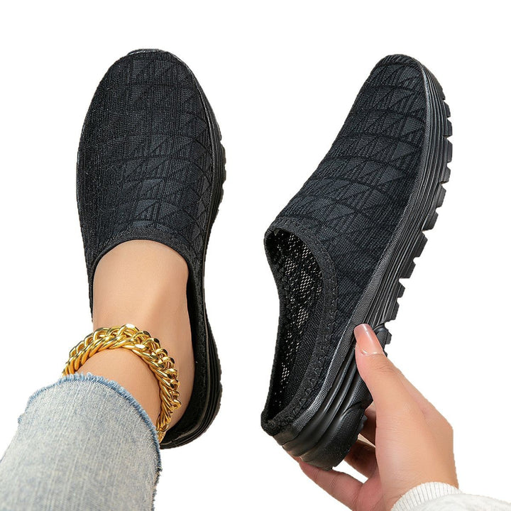 Damer nan åndbar net-sneaker med diamantstruktur-overdel og dæmpet let sål Skovae