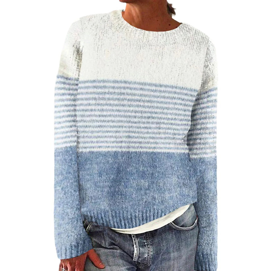 Kvinders sweater med et moderigtigt stribemønster og blødt materiale Stilla