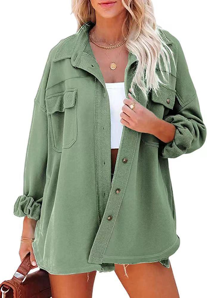 Kvinders casual oversized skjortejakke med praktiske lommer og moderne snit Stilla