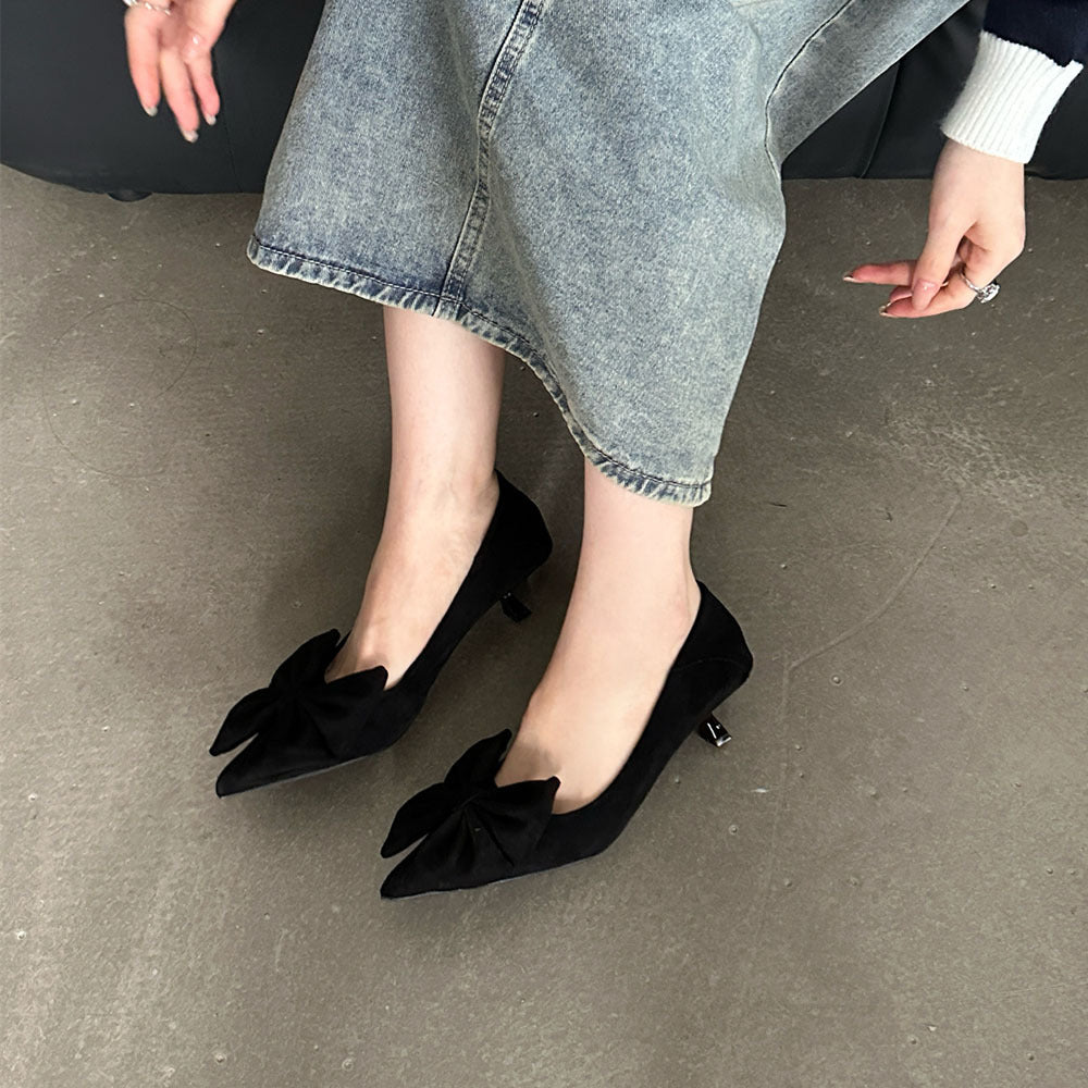 Dame elegante Sling-Pumps med moderigtigt sløjfedesign Stilla
