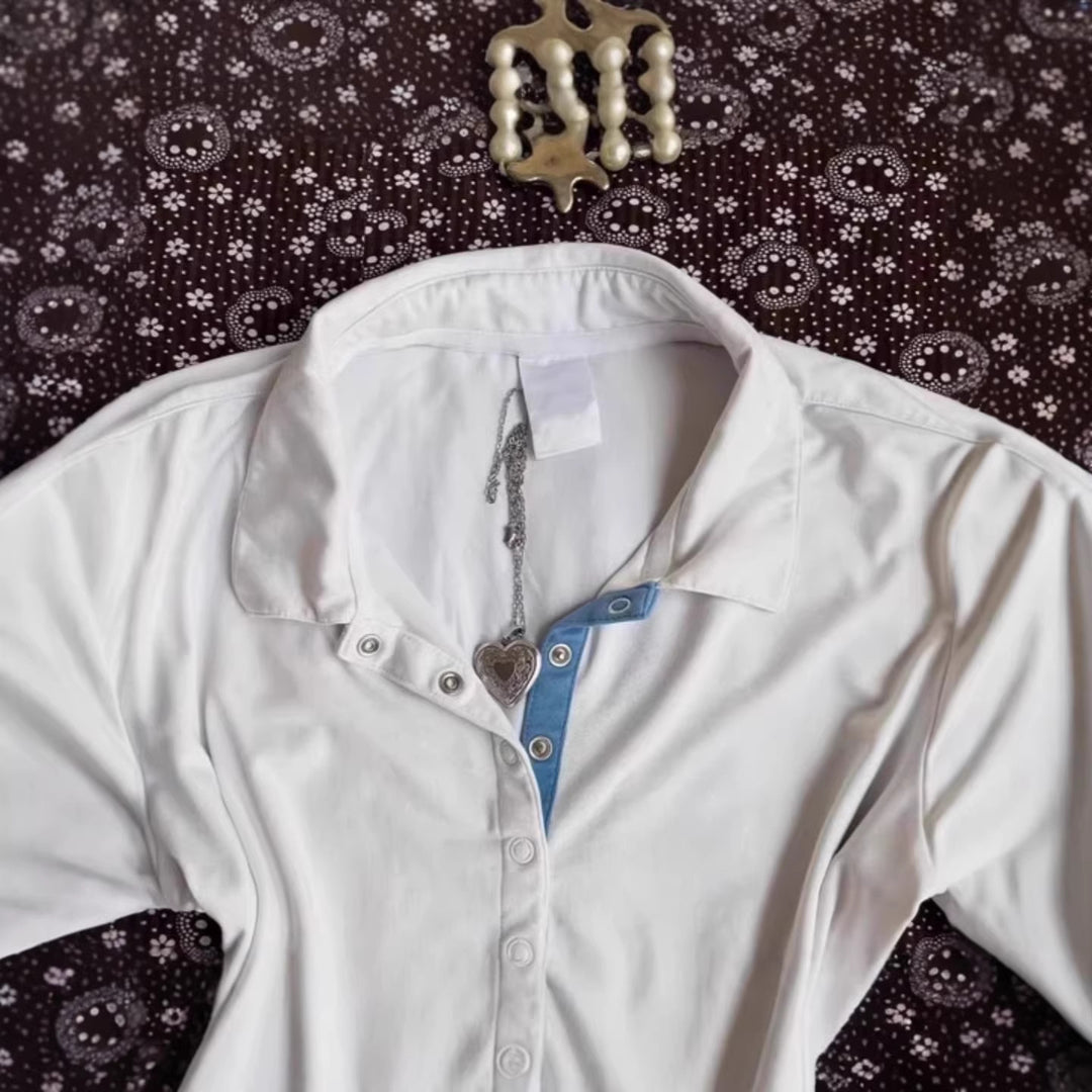 Dame Sportiv Polo-Shirt med stribet krave Skovae