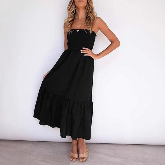 Dame Strapless Blomster Maxikjole Stilla