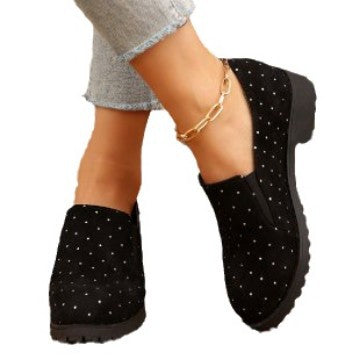 Dame Slip-On sko med funklende rhinestones Stilla