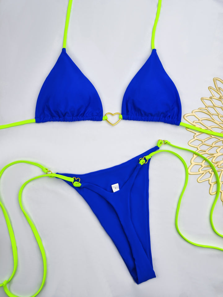 Dame Bikini-sæt med hjerteformet detalje og justerbare stropper Skovae