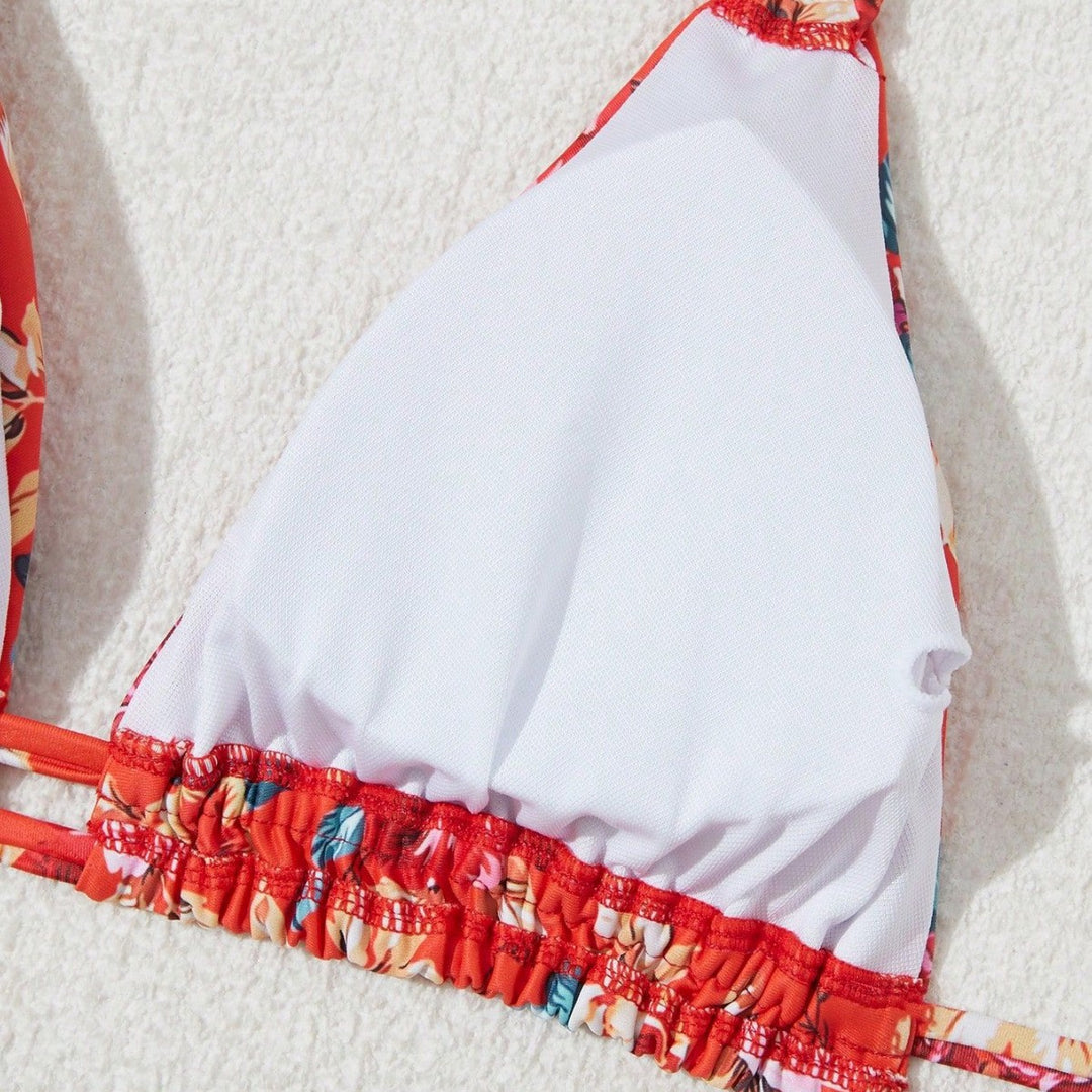 Dame Bikini-sæt med blomsterdesign og justerbare stropper Stilla