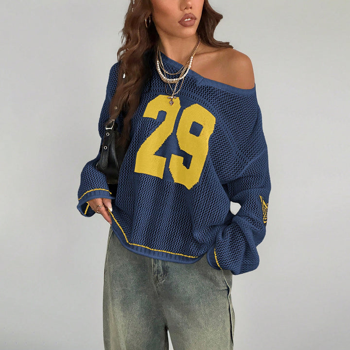 Dame trendy nettrøje i afslappet oversized stil Stilla