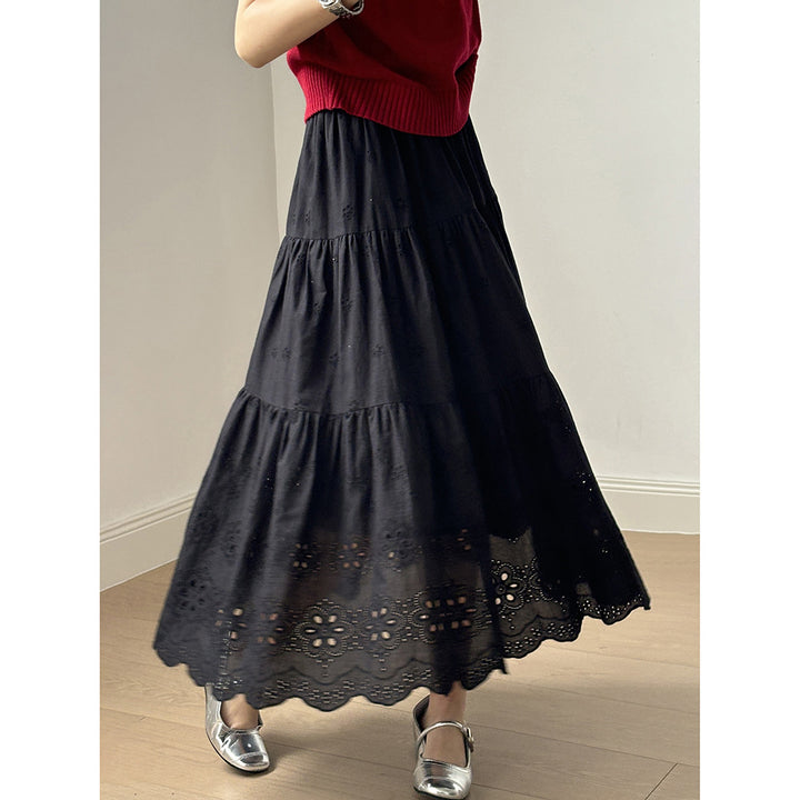 Dame Luftige Longskirt med legende broderier Stilla