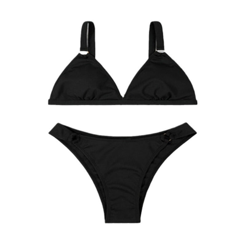Dame Triangel-Bikini med elegante ringdetaljer Skovae