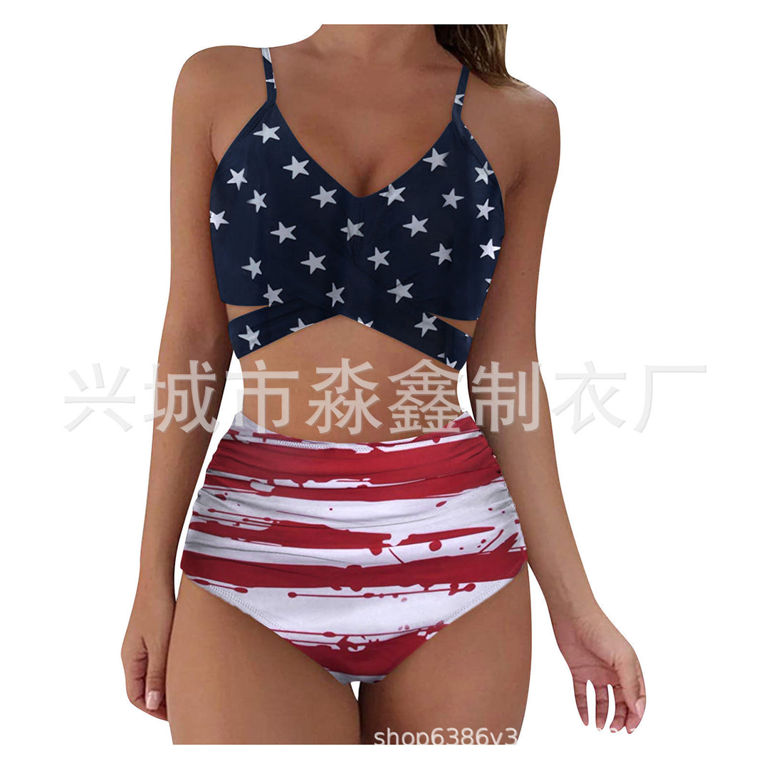Dame Crop-Top bikini sæt med flettet design Skovae