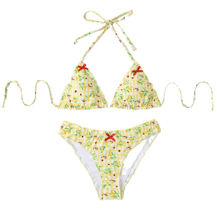Dame Triangle Cut Blomster Bikini Sæt Stilla