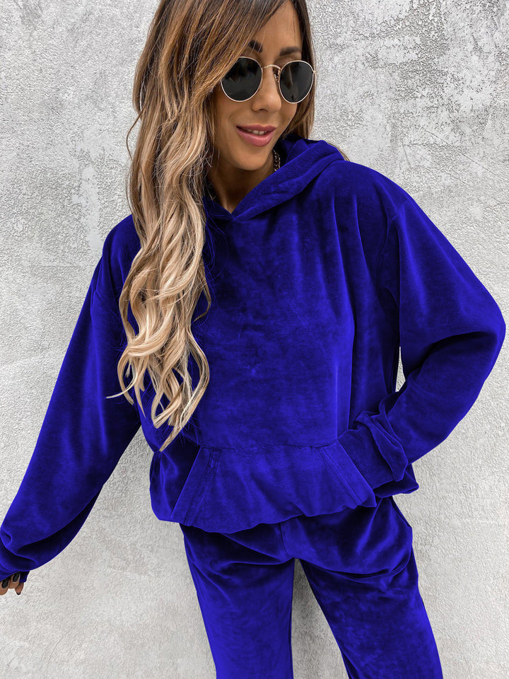 Kvinders hyggelige fleece hoodie med afslappede detaljer Skovae
