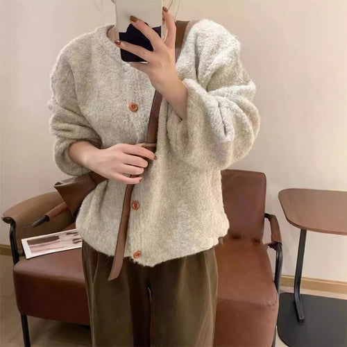 Kvinders hyggelige strik cardigan med dekorative knapper og afslappet pasform Stilla