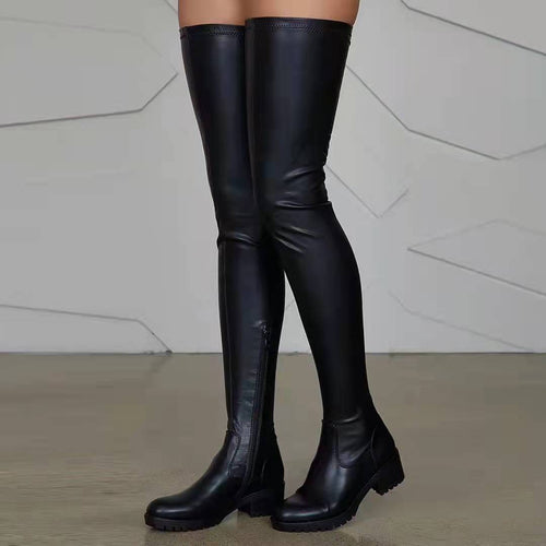 Dame Overknee-støvler med robust gummisål og elegant design Stilla