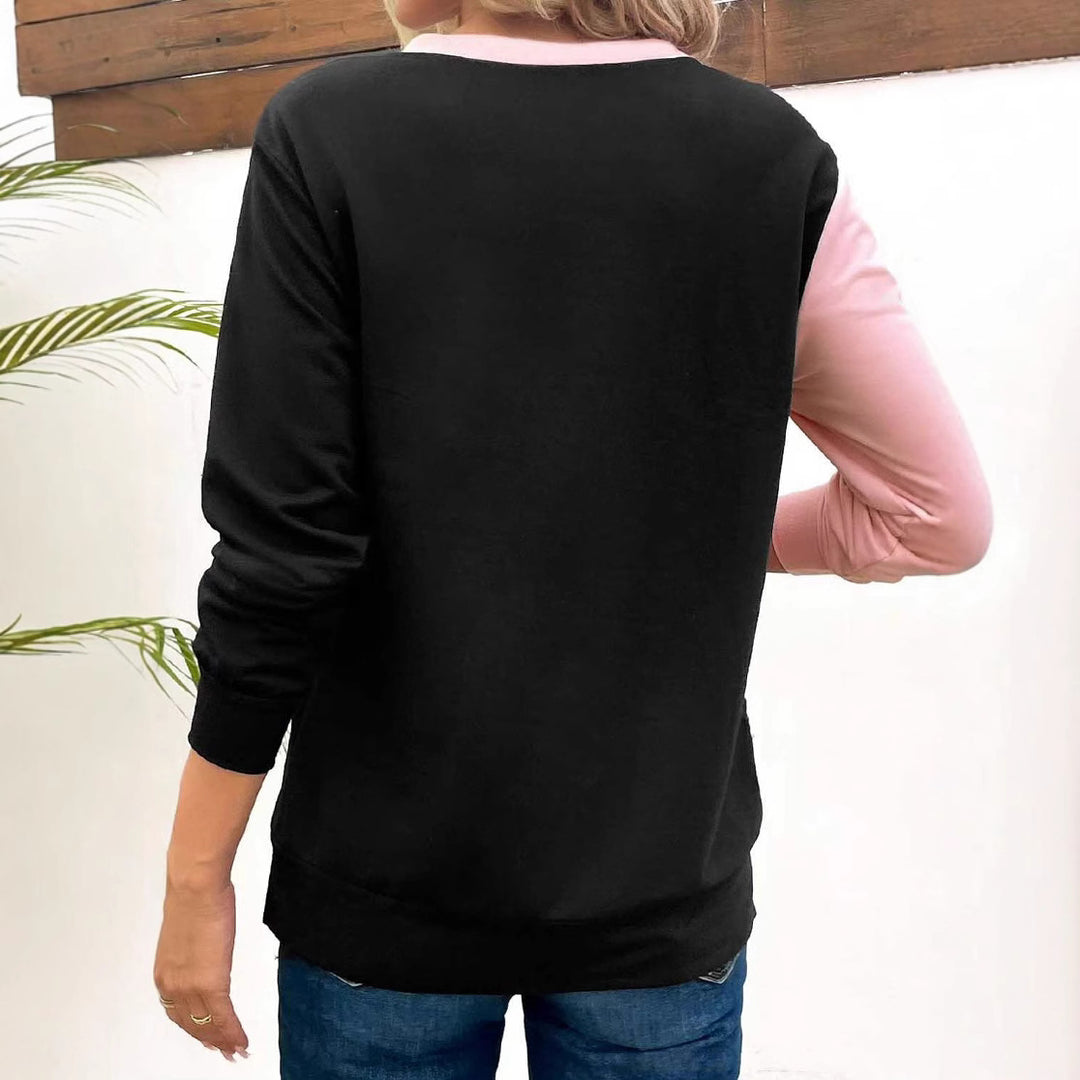 Dame sweatshirt med glitrende diagonalt indlæg Stilla
