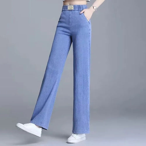 Kvinders løse jeans med elastisk talje og praktiske lommer Skovae