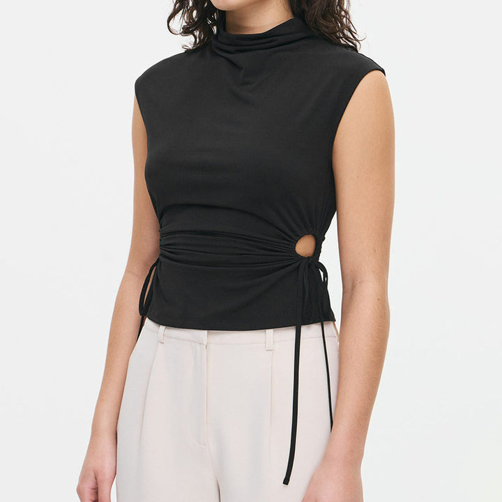 Femme Modern Højkrave Rynkebluse Stilla