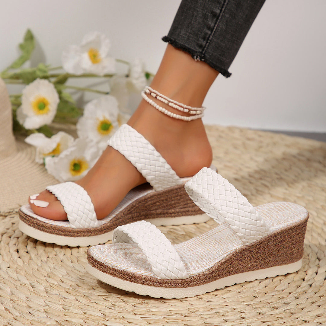 Dame Wedge-sandaler med flettede remme og komfortabelt fodbund Stilla