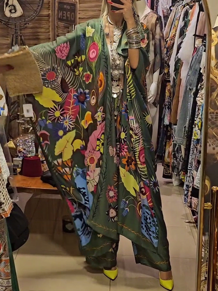 Dame kimono med blomster mønstre Stilla