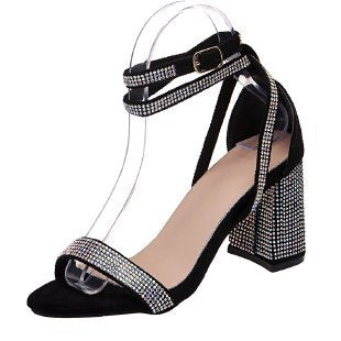 Dame Glamourøse High Heel Sandaler med glitrende Strassdetaljer Stilla