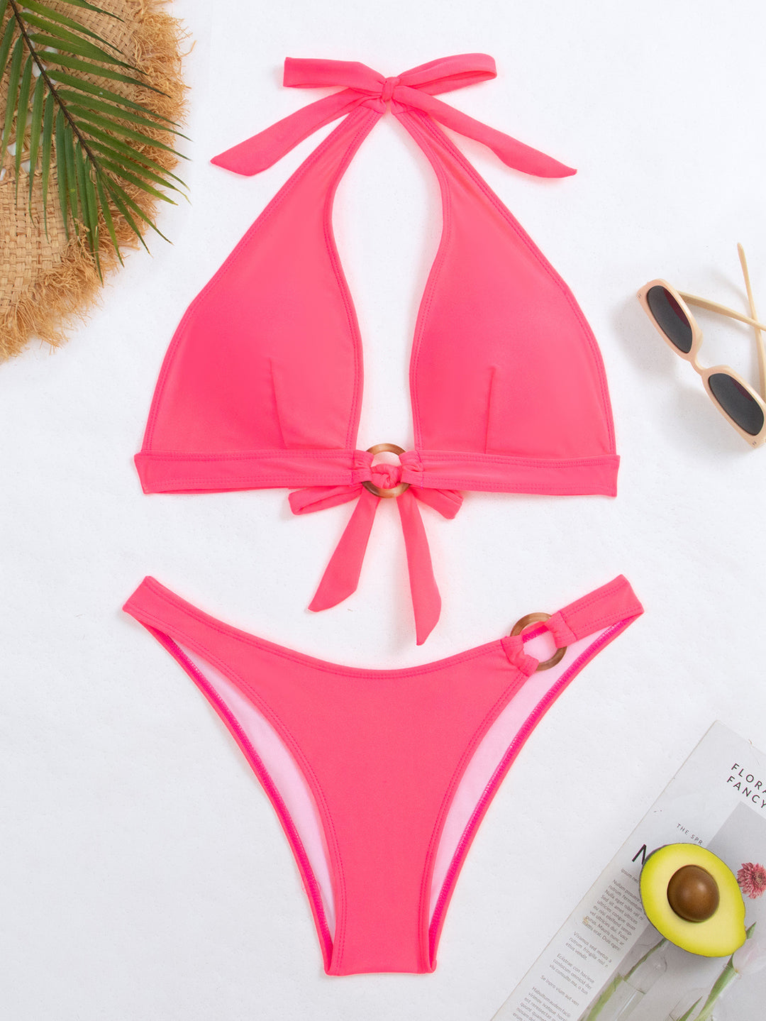 Dame Triangle-Bikini med Ring-detalje Stilla