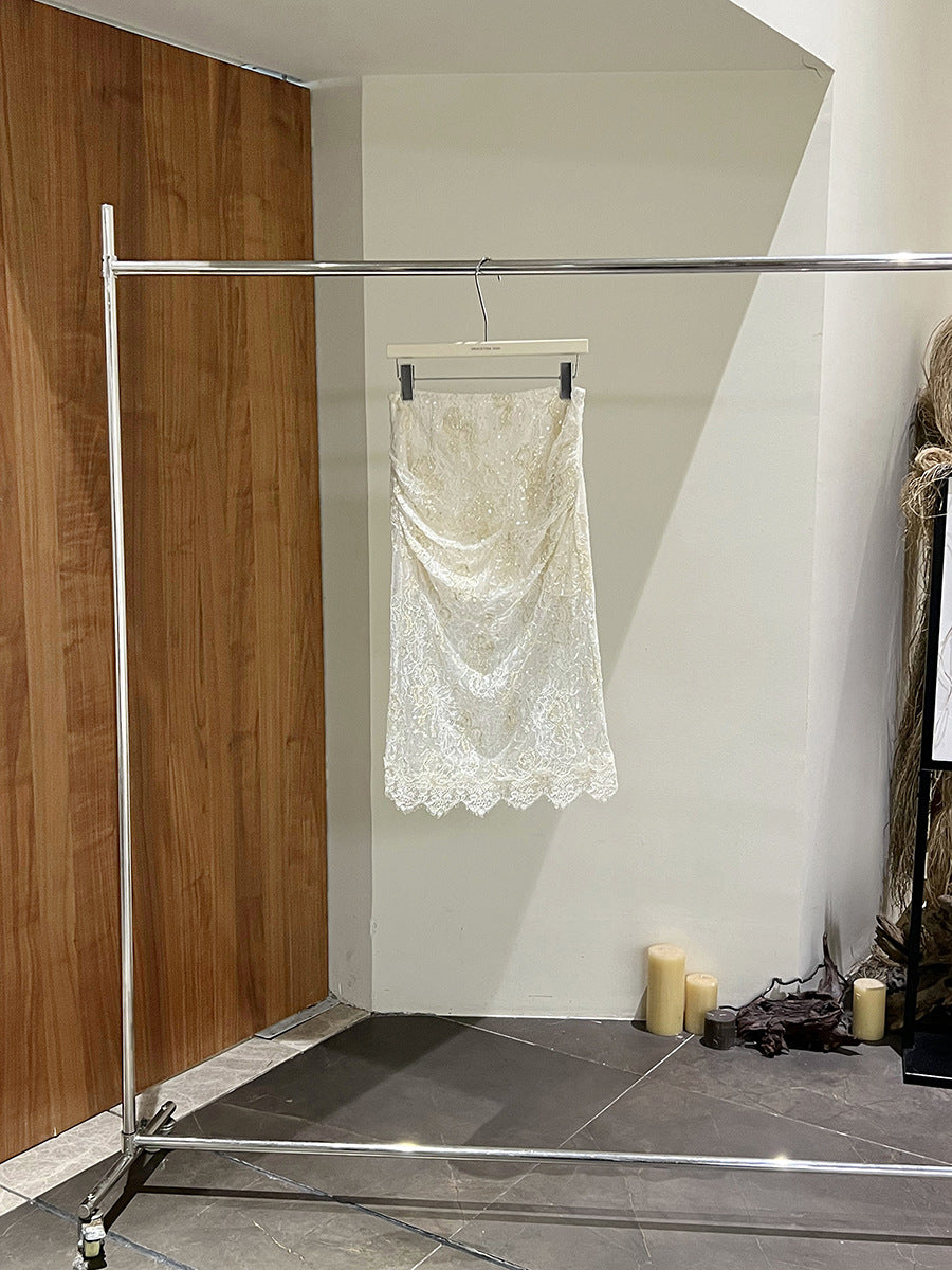 Dame blondeskirt med blomsterdesign og elegant broderi Stilla
