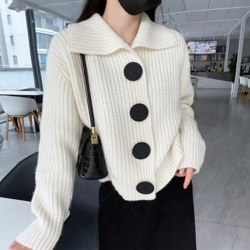 Kvinders cardigan med oversized pasform og store knapper Stilla