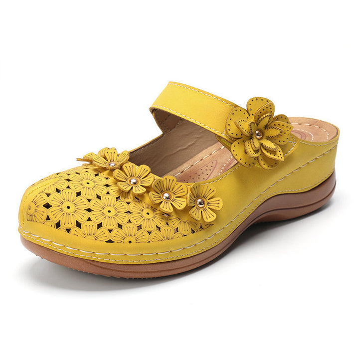 Dame blomst dekorerede clogs med ergonomisk fodseng Stilla