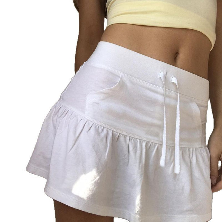 Dame let luftigt mini nederdel med voluminøse ruffle detaljer Skovae