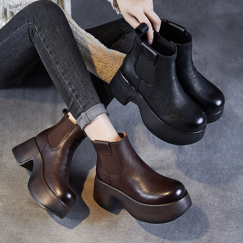 Dame Chunky Heel Ankel Støvler med elastiske Sideskiver Stilla