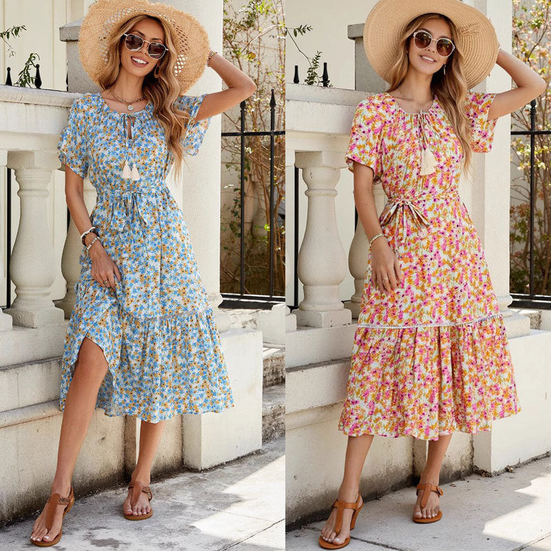 Dame Bohemian Floral Maxi Kjole Stilla