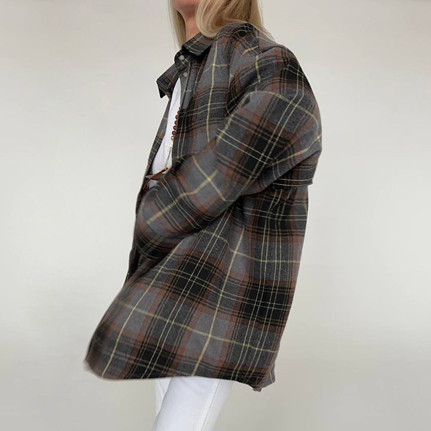 Damer Smart Flannel Skjortejakke med ternet design og komfortabel pasform Stilla