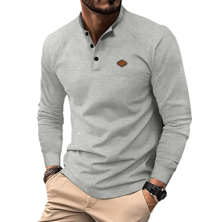 Herrer Langærmet Polo shirt med struktureret design og moderigtig krave Stilla
