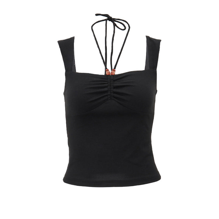 Dame sporty top med justerbare stropper og drapering Stilla