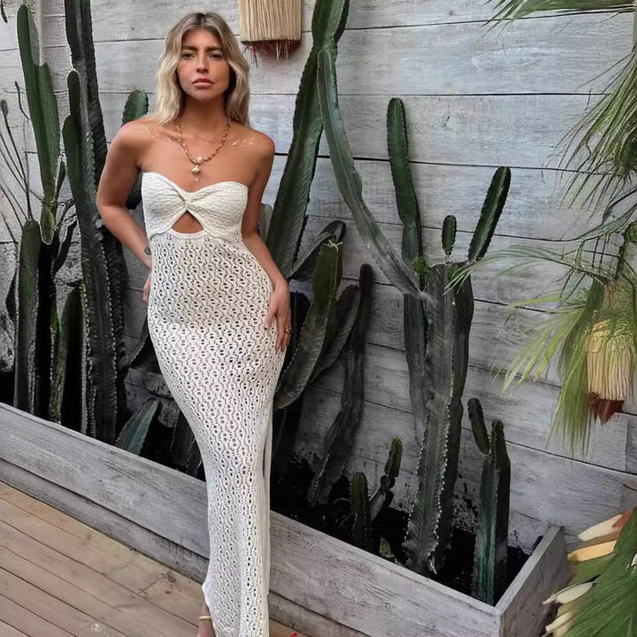 Dame Hæklet Maxi Cover-Up Kjole Stilla 1750753147